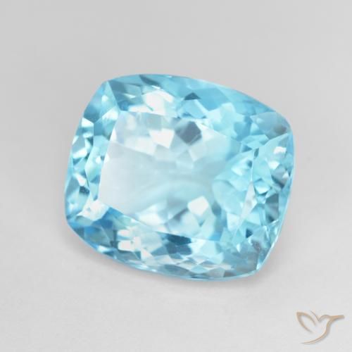 Topázio Azul Suíço Natural 13.02ct, Almofada, VVS-VS