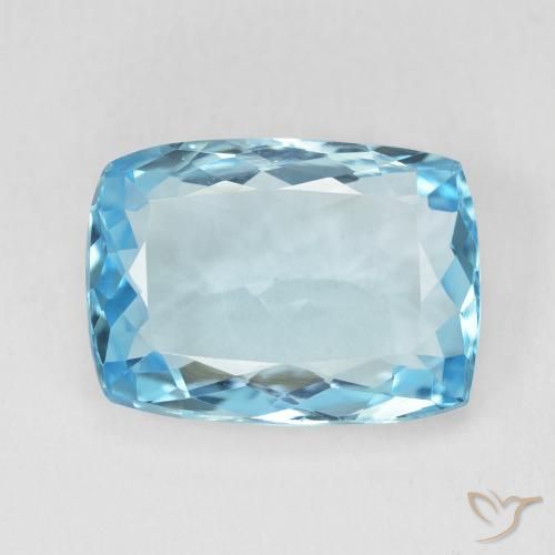 9.61ct Natural Azul Suíço Topázio, Almofada, VVS