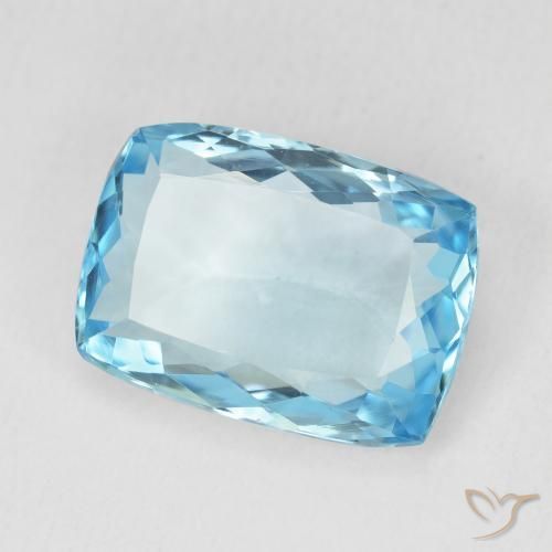 Topázio Azul Suíço Natural 9.61ct, Almofada, VVS