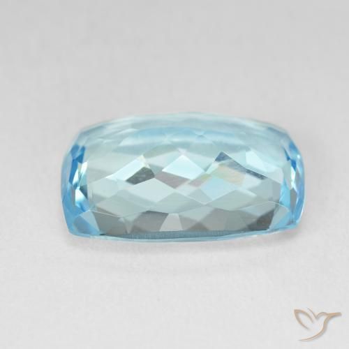Topázio Azul Suíço Natural 9.61ct, Almofada, VVS