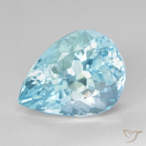 14.20ct Natural Céu azul Topázio, Formato de pêra, VS