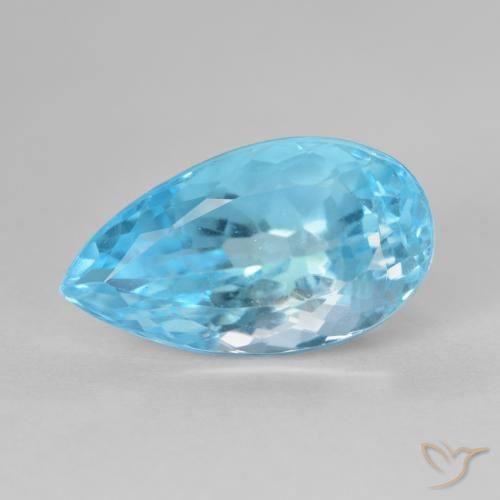 10.99ct Natural Azul Suíço Topázio, Formato de pêra, VS