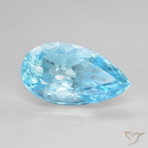 Topázio Azul Suíço Natural 10.99ct, Formato de pêra, VS