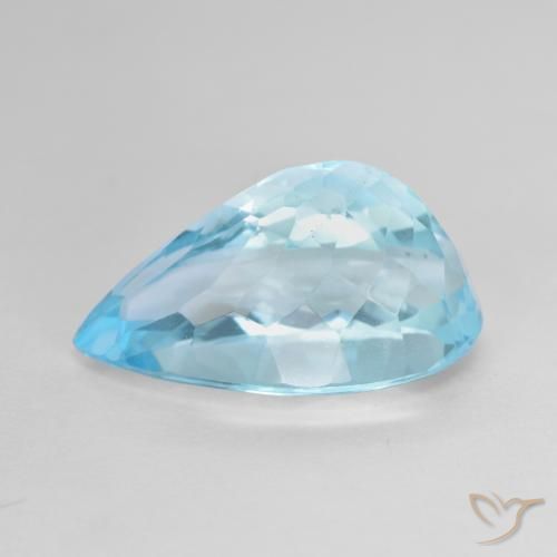 Topázio Azul Suíço Natural 10.99ct, Formato de pêra, VS
