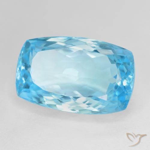 Topázio Azul Suíço Natural 16.97ct, Almofada, VVS-VS