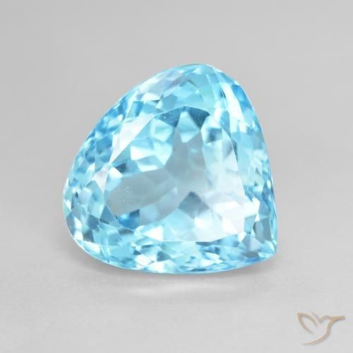 12.90ct Natural Azul Suíço Topázio, Formato de pêra, VS