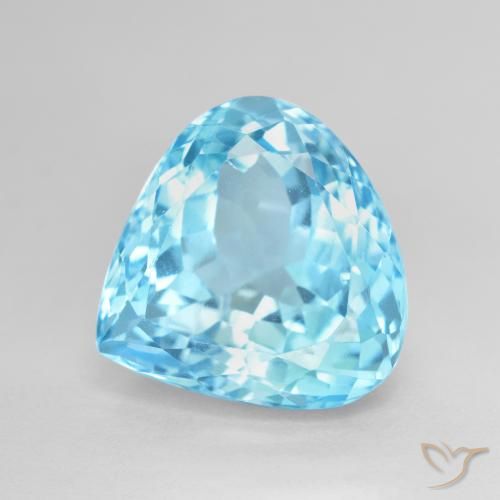 Topázio Azul Suíço Natural 12.90ct, Formato de pêra, VS