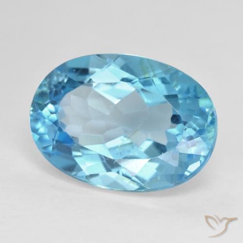 Topázio Azul Suíço Natural 16.90ct, oval, VVS-VS