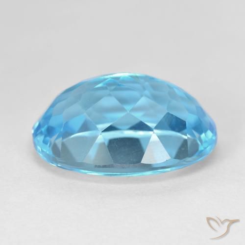 Topázio Azul Suíço Natural 16.90ct, oval, VVS-VS