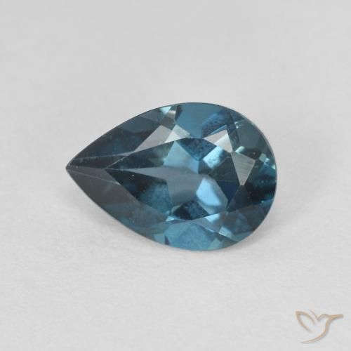 0.80ct Natural Londres Azul Topázio, Formato de pêra, VVS-VS