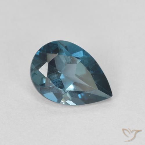 Topázio Londres Azul Natural 0.80ct, Formato de pêra, VVS-VS