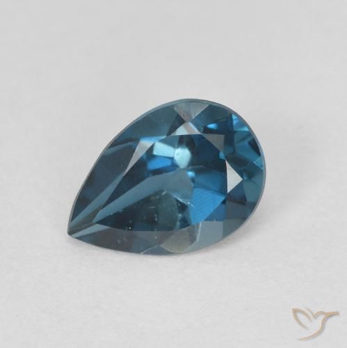 0.78ct Natural Londres Azul Topázio, Formato de pêra, VVS-VS