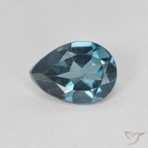 0.76ct Natural Londres Azul Topázio, Formato de pêra, VVS-VS