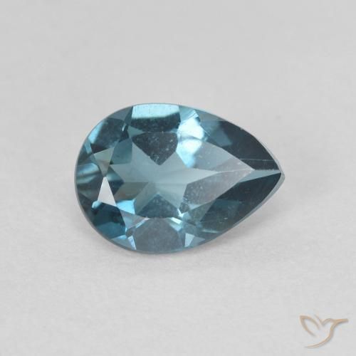 Topázio Londres Azul Natural 0.76ct, Formato de pêra, VVS-VS