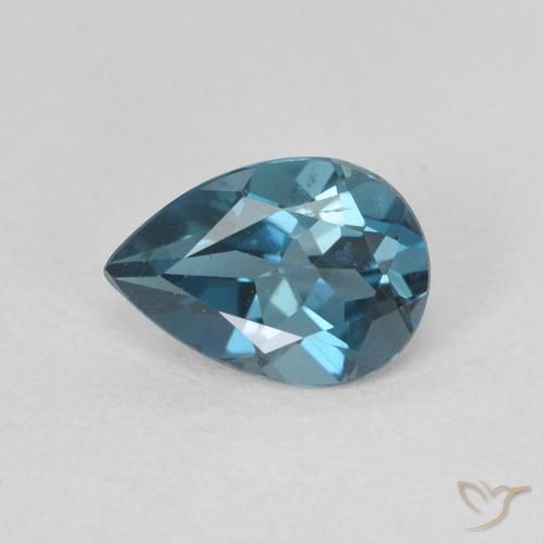 0.76ct Natural Londres Azul Topázio, Formato de pêra, VVS-VS