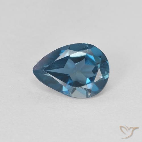 0.82ct Natural Londres Azul Topázio, Formato de pêra, VVS