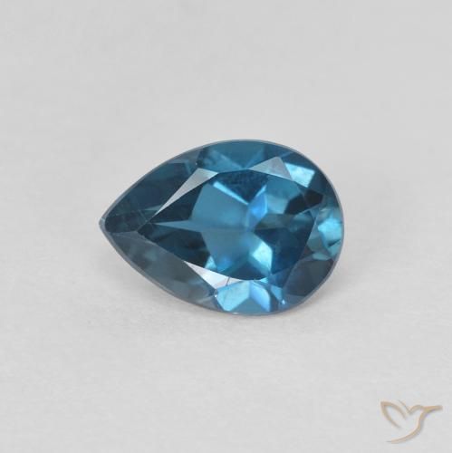 0.80ct Natural Londres Azul Topázio, Formato de pêra, VVS-VS
