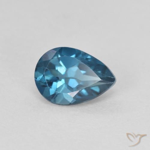 0.92ct Natural Londres Azul Topázio, Formato de pêra, VS
