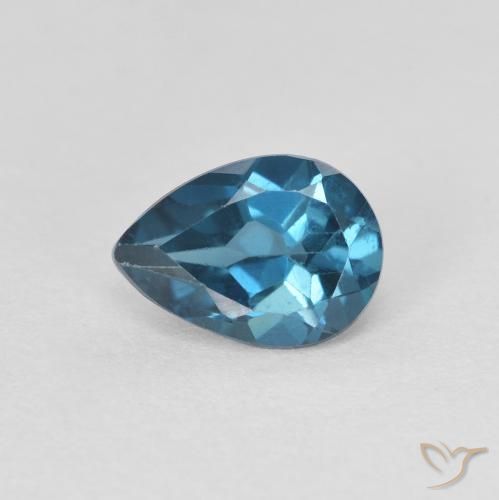 Topázio Londres Azul Natural 0.92ct, Formato de pêra, VS