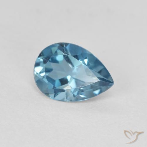 0.87ct Natural Londres Azul Topázio, Formato de pêra, VS