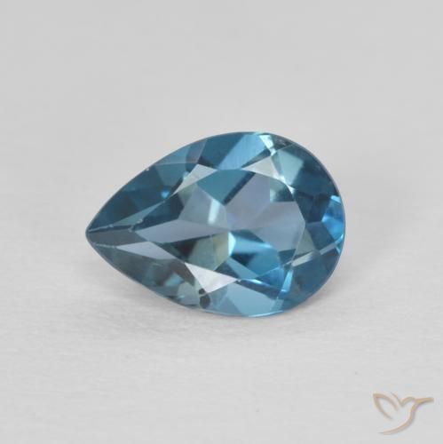 0.80ct Natural Londres Azul Topázio, Formato de pêra, VVS