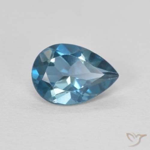 Topázio Londres Azul Natural 0.80ct, Formato de pêra, VVS