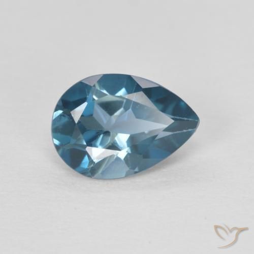 Topázio Londres Azul Natural 0.82ct, Formato de pêra, VVS
