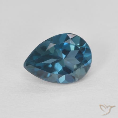 0.87ct Natural Londres Azul Topázio, Formato de pêra, VVS