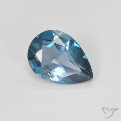 Topázio Londres Azul Natural 0.74ct, Formato de pêra, VVS