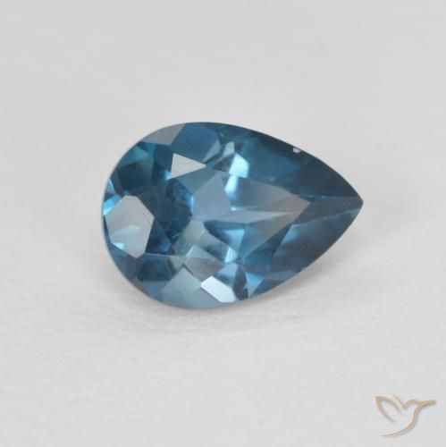 Topázio Londres Azul Natural 0.85ct, Formato de pêra, VVS