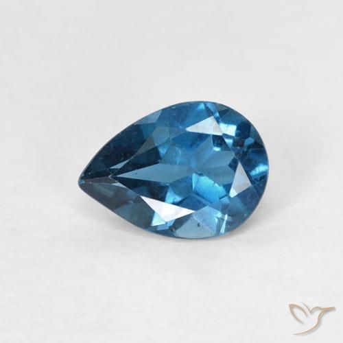 0.77ct Natural Londres Azul Topázio, Formato de pêra, VS
