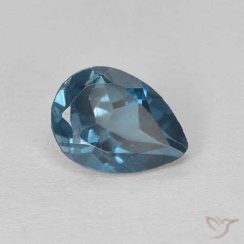 Topázio Londres Azul Natural 0.81ct, Formato de pêra, VS