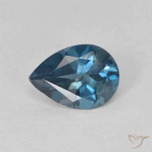 0.79ct Natural Londres Azul Topázio, Formato de pêra, VS