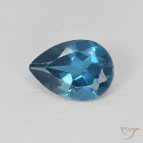 0.81ct Natural Londres Azul Topázio, Formato de pêra, VS