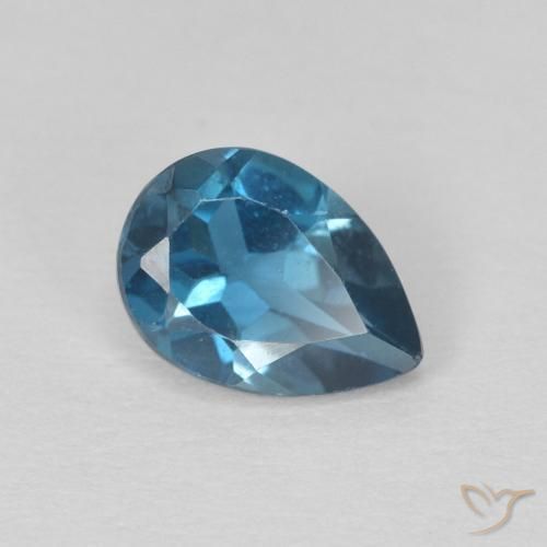 Topázio Londres Azul Natural 0.81ct, Formato de pêra, VS