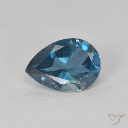 0.87ct Natural Londres Azul Topázio, Formato de pêra, VS