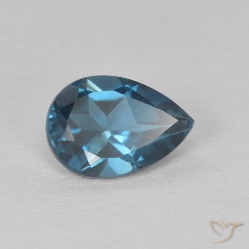 Topázio Londres Azul Natural 0.87ct, Formato de pêra, VS