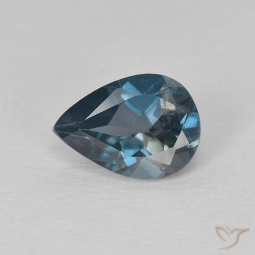 0.74ct Natural Londres Azul Topázio, Formato de pêra, VS