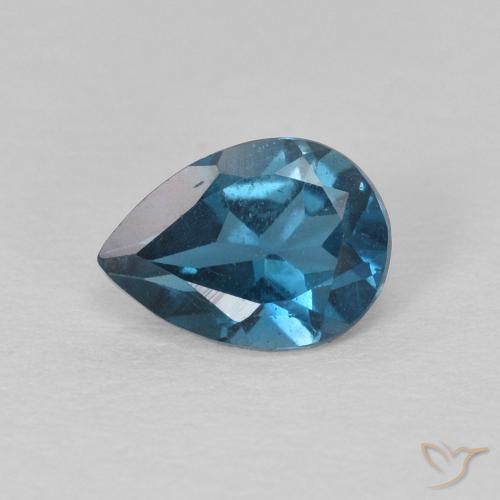 0.84ct Natural Londres Azul Topázio, Formato de pêra, VS