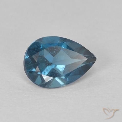 Topázio Londres Azul Natural 0.84ct, Formato de pêra, VS