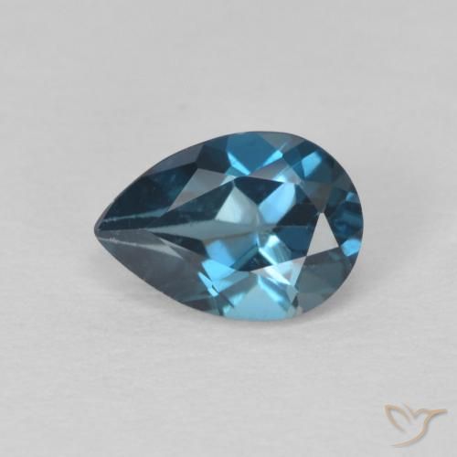 0.85ct Natural Londres Azul Topázio, Formato de pêra, VS