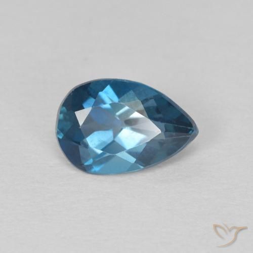 Topázio Londres Azul Natural 0.65ct, Formato de pêra, VS