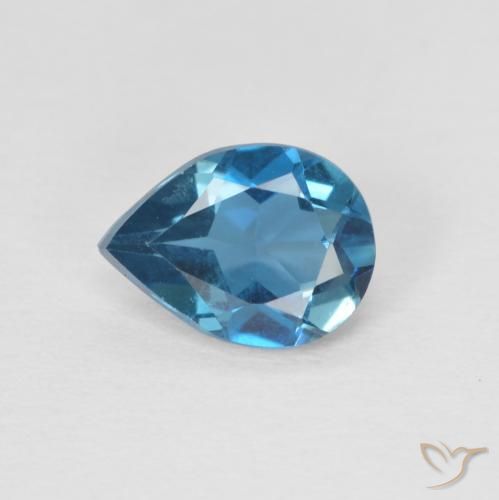 0.80ct Natural Londres Azul Topázio, Formato de pêra, VVS