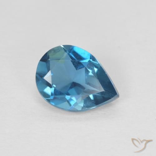 Topázio Londres Azul Natural 0.80ct, Formato de pêra, VVS