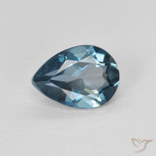 0.88ct Natural Londres Azul Topázio, Formato de pêra, VVS