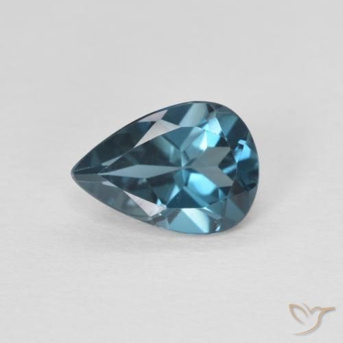 0.75ct Natural Londres Azul Topázio, Formato de pêra, VVS