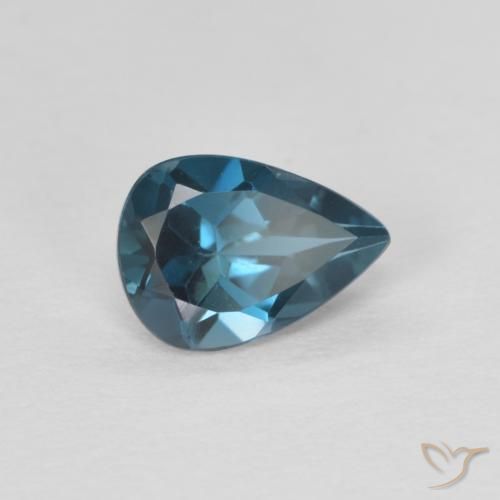 Topázio Londres Azul Natural 0.75ct, Formato de pêra, VVS