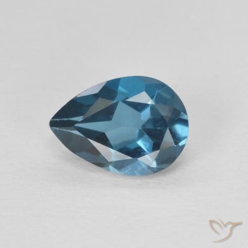 0.88ct Natural Londres Azul Topázio, Formato de pêra, VVS