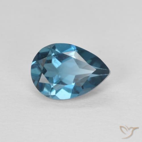 Topázio Londres Azul Natural 0.88ct, Formato de pêra, VVS