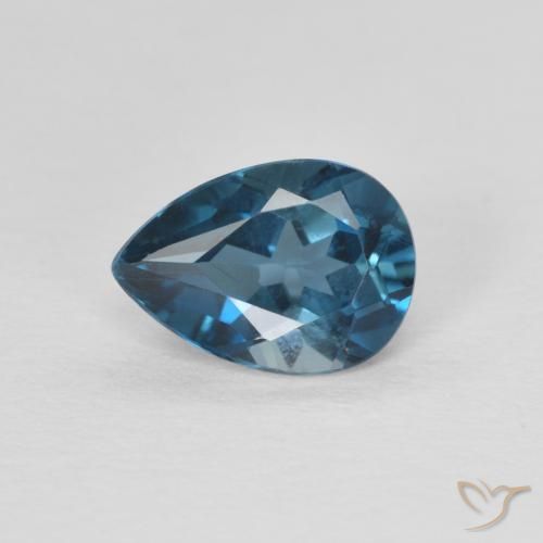 0.85ct Natural Londres Azul Topázio, Formato de pêra, VVS